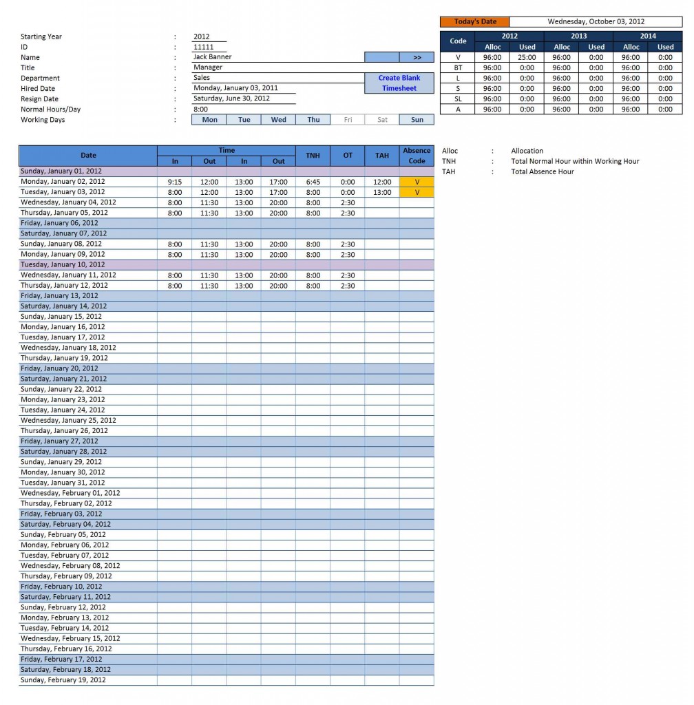 Time Sheet Manager