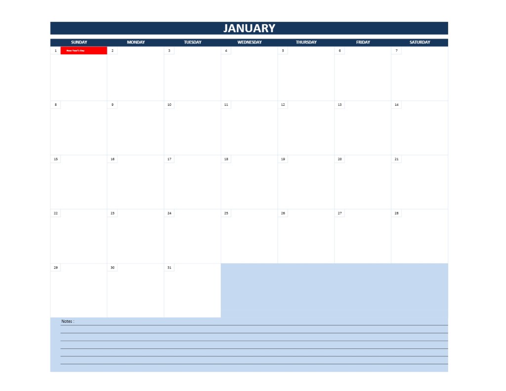 Yearly Calendar With Notes Template For GSheets [2024], 59 OFF