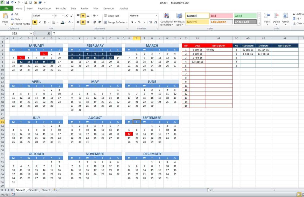 How to Create Year and School Calendar with Dynamic Date Markers » The ...