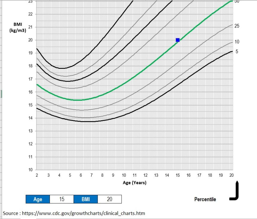 BMI Chart Teens and Children Male