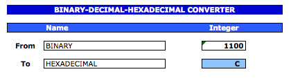 Binary Decimal Hexadecimal Converter