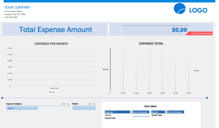 Business Expense Tracker Dashboard
