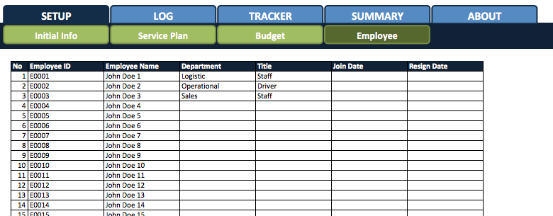 Car Fleet Management Pro setup employee