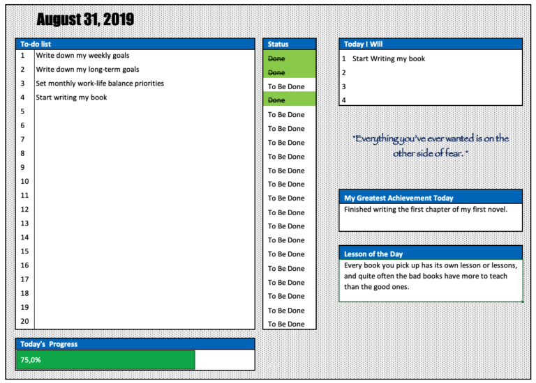 Daily Goal Planner Overview