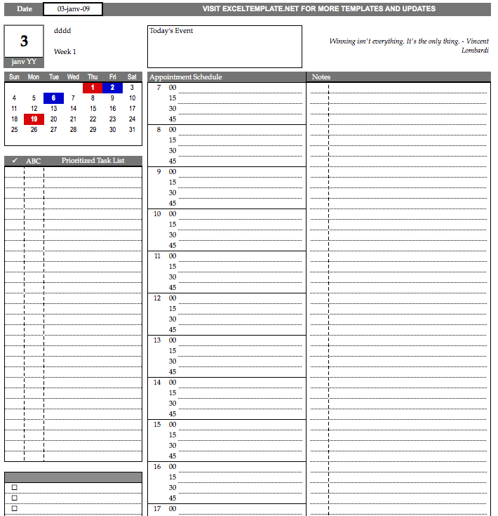 Daily Planner main