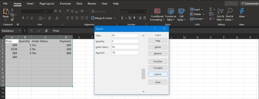 Excel Data Entry Form Dialog Box