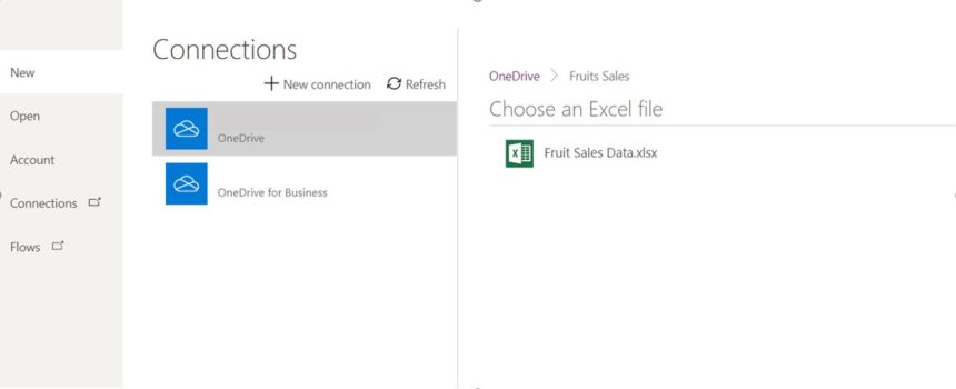 Excel Data Entry Form MS Power Apps File Connection