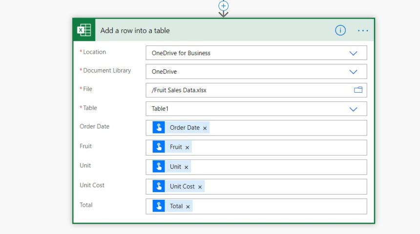 Excel Data Entry Form Power Automate Add Row