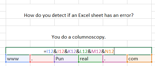 Excel Joke Columnoscopy