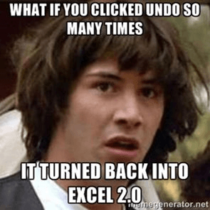Excel Jokes Keanu Undo