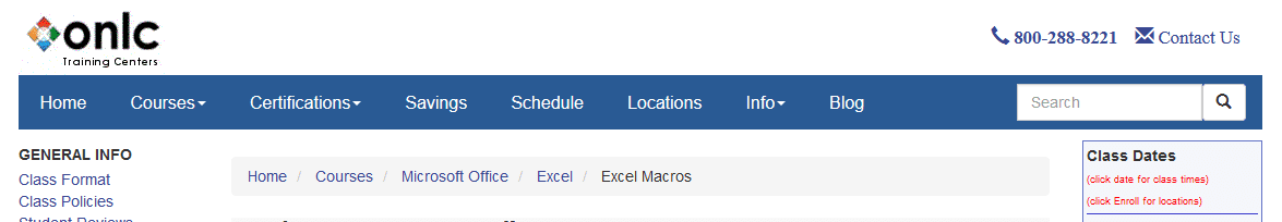 Excel Macros from ONLC