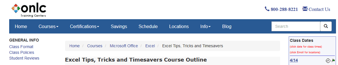 Excel Tips, Tricks and Timesavers from ONLC