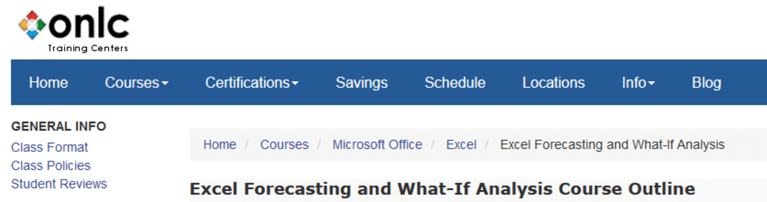 Forecasting and What-If Analysis from ONLC