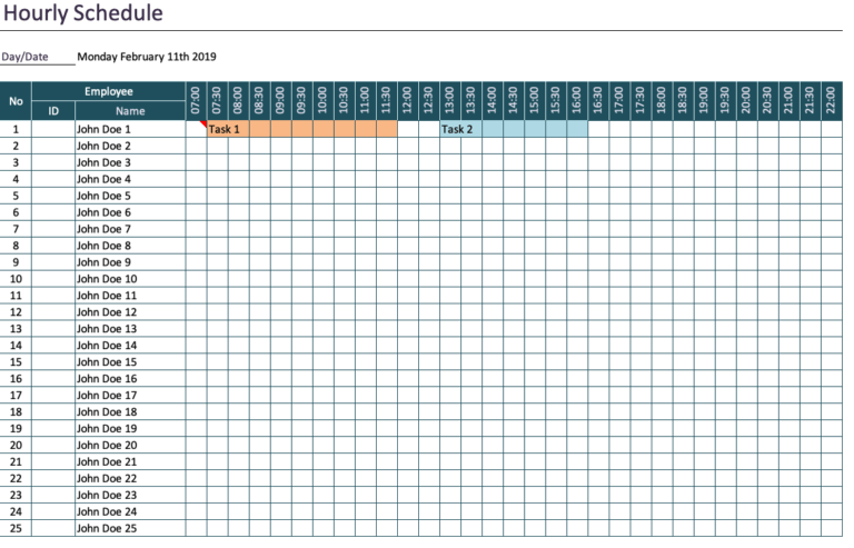 Hourly Schedule Overview