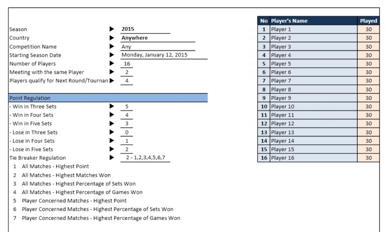 Match Scheduler Setup