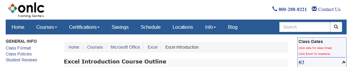 Microsoft Excel for Beginners from ONLC