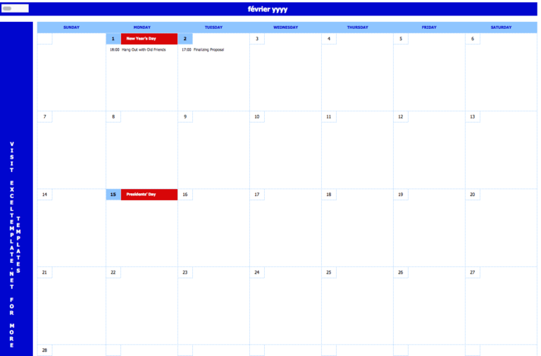 Monthly Event Calendar main