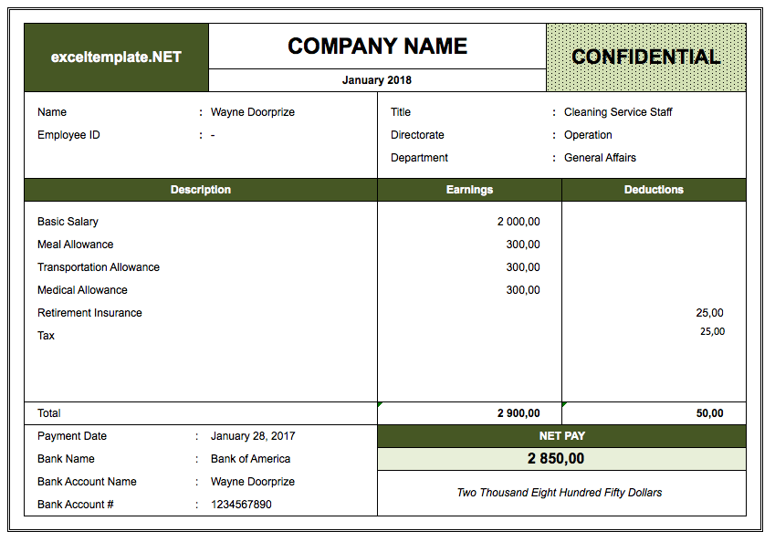 Pay Stub Template