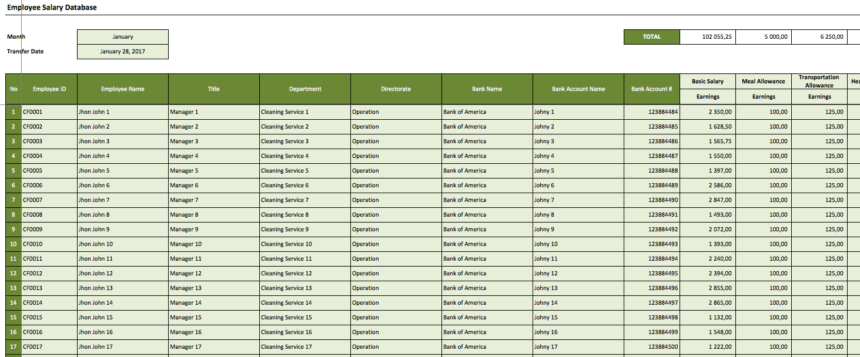 Pay Stub Template with Database by Employee ID data