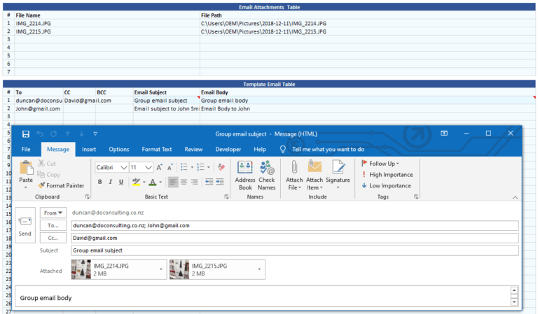 Automate Sending Emails From Excel Draft Group Example