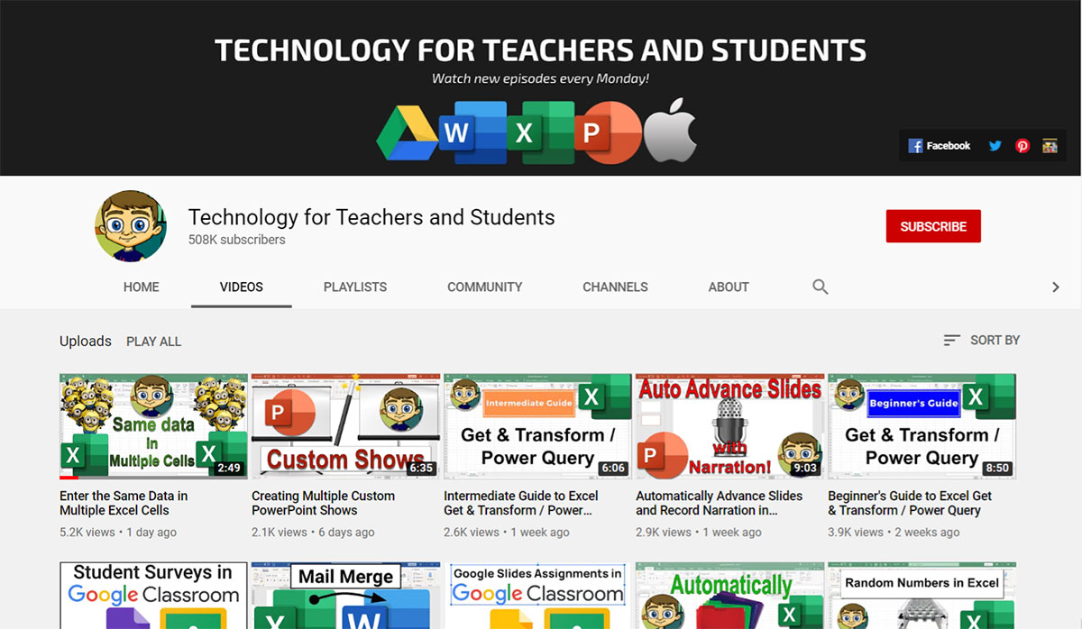 Technology for Teachers and Students Youtube
