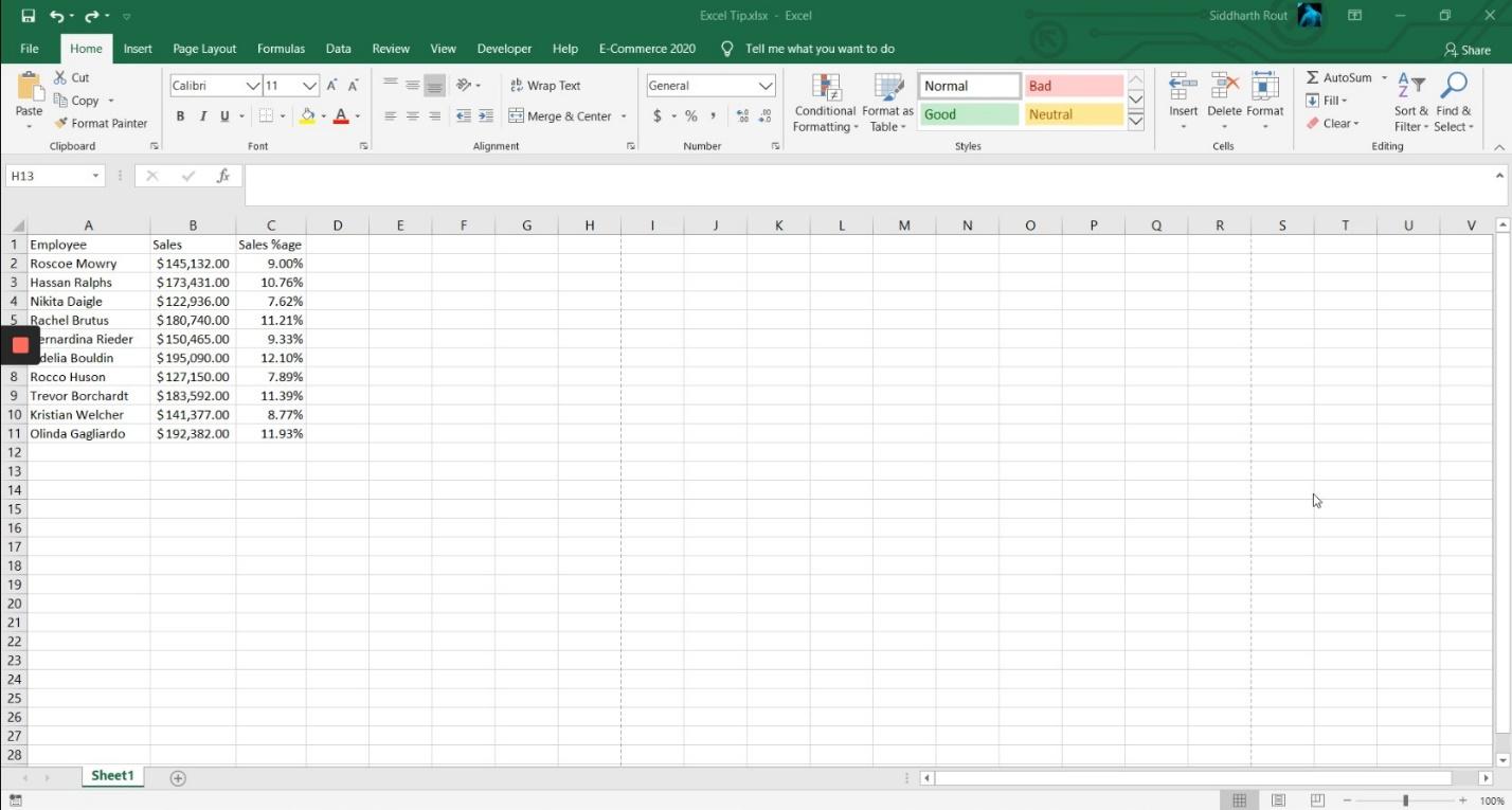 Tips Tricks and Shortcuts Copy as Value Data Sample