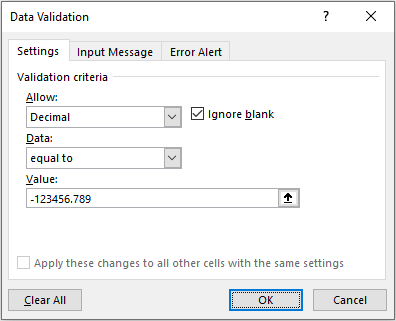Tips Tricks and Shortcuts Data Validation Settings