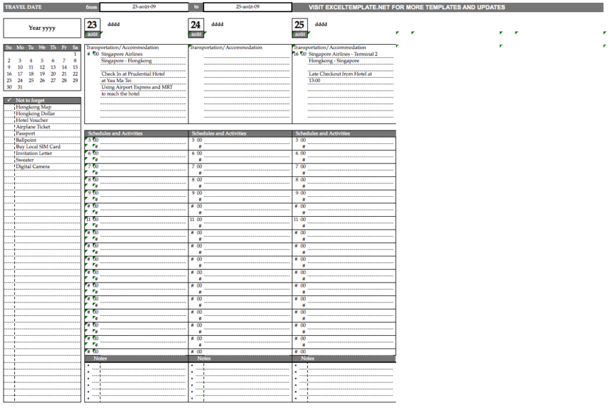 Travel Planner sample